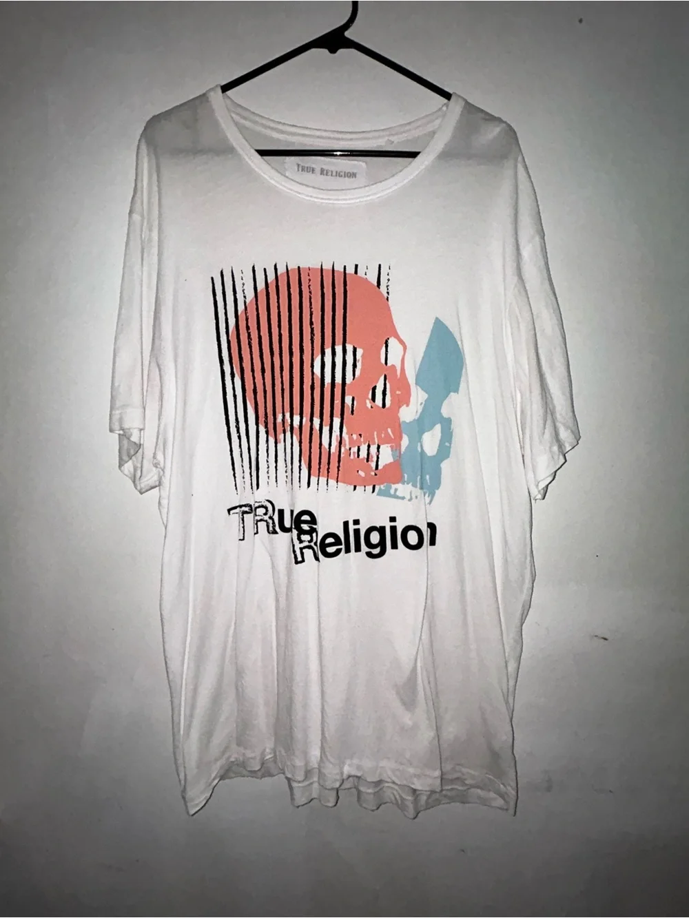 True Religion Men’s White Graphic Skull Tee Size XXL